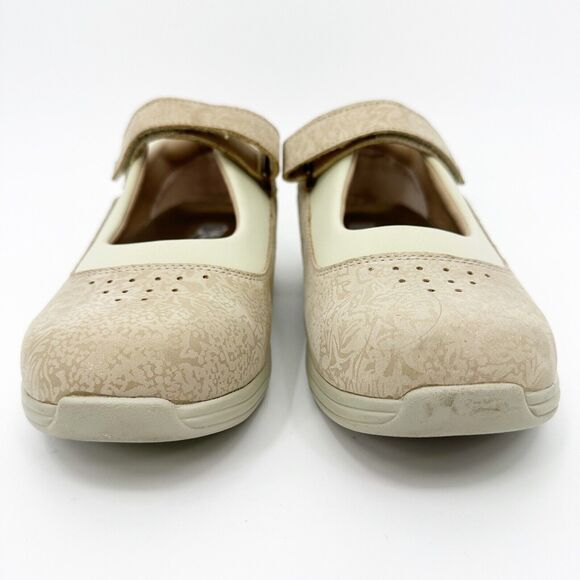 Drew Womens Shoes Size 8 WW Rose Mary Jane Beige Oxford Leather Comfort Workwear - Picture 4 of 14